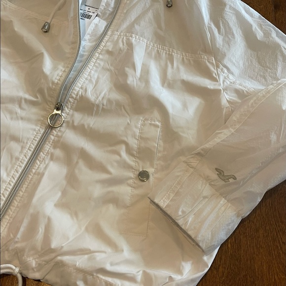 NWT Hollister White Windbreaker Hooded Full Zip jacket, fleece lined, si… - Picture 4 of 9
